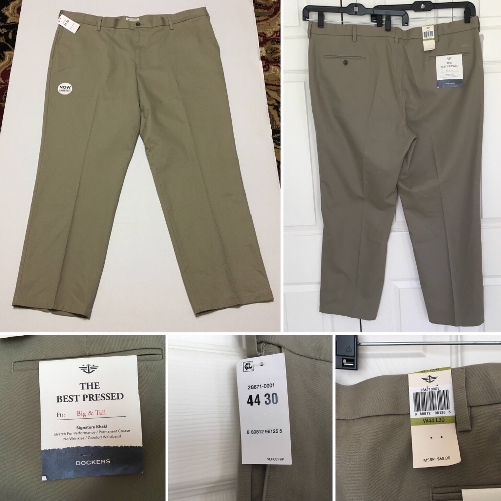 New DOCKERS Signature big & tall Pants Best PressB
